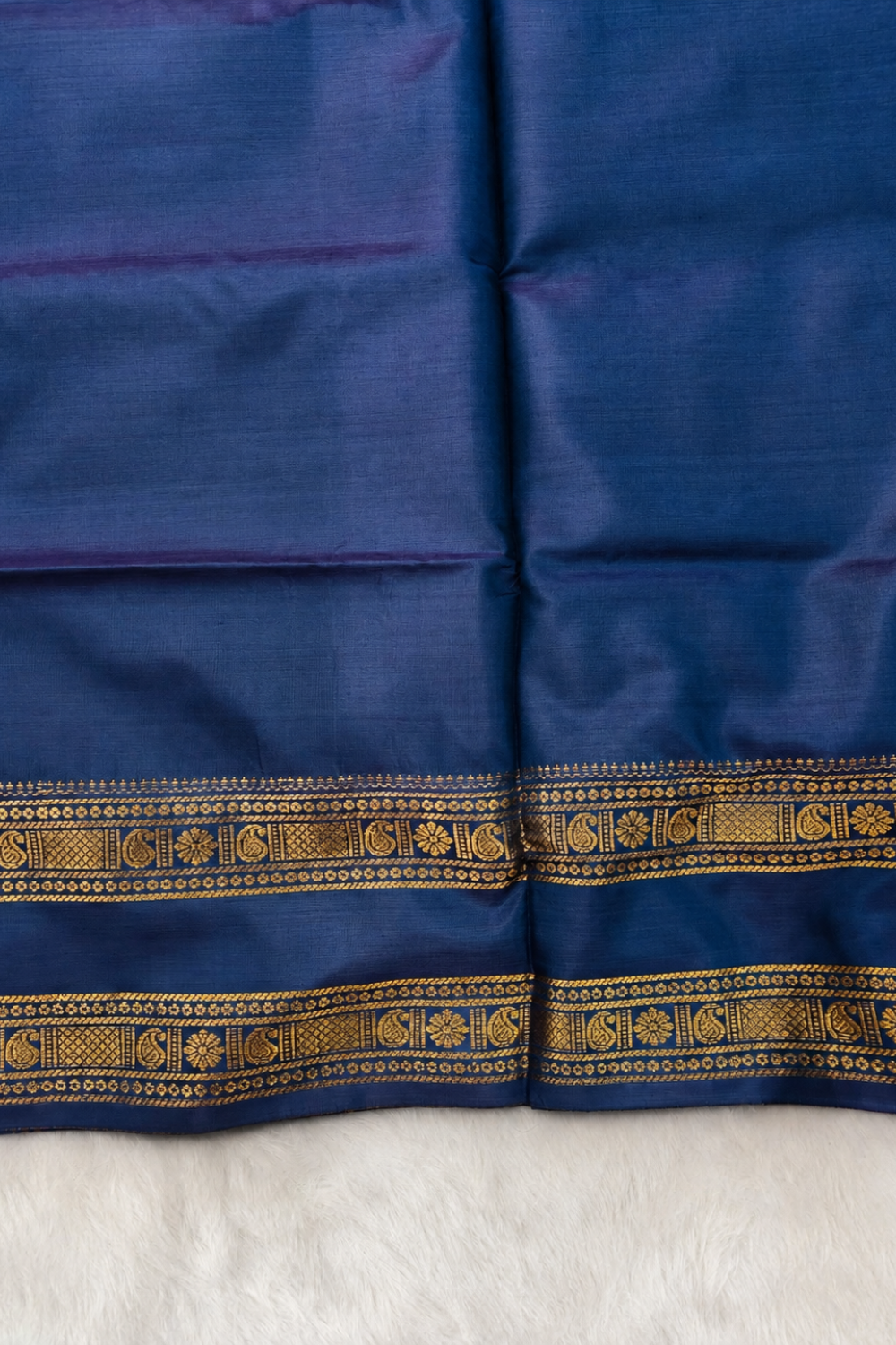 Pink and Orange dual tone & Navy Blue Vazhainaar Pattu Saree with Rich Contrast Zari Pallu