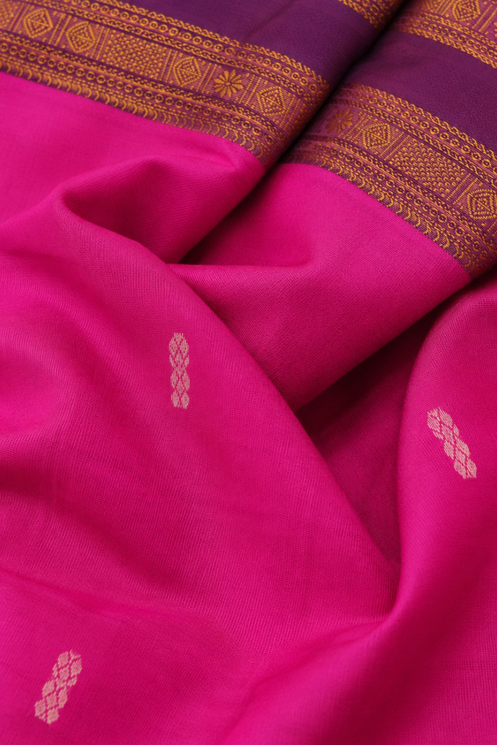 Vibrant Pink & Royal Blue Vazhainaar Pattu Saree with Rich Contrast Zari Pallu